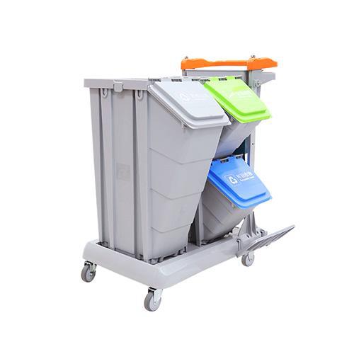 帶剎車靈動(dòng)型分類收納系統(tǒng)清潔車 配工具袋、1個(gè)50公升分類箱、2個(gè)25公升分類箱 JDB T3100